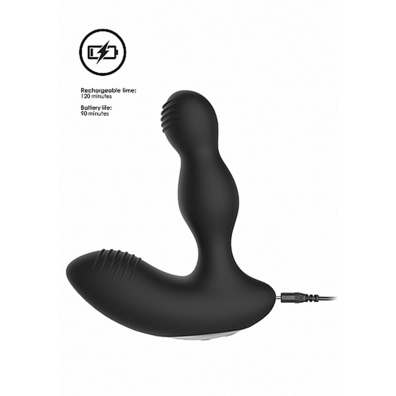 Remote Controlled E-Stim & Vibrating Prostate Massager - Black